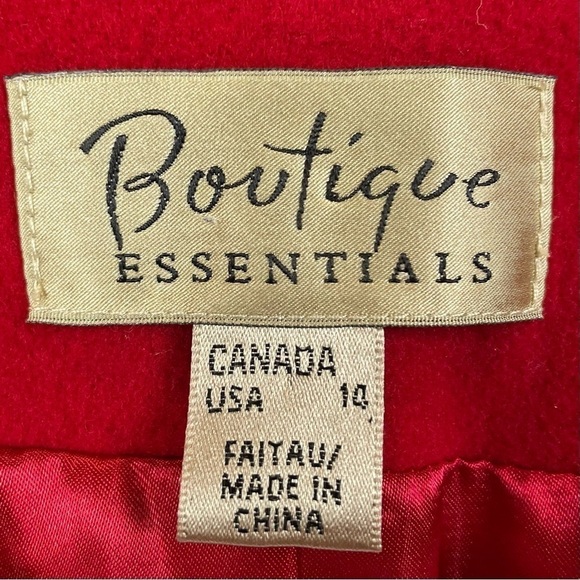 EUC Red Cashmere Blend Jacket Blazer Size 14 - Picture 5 of 5